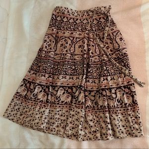 70’s Vintage safari print wrap skirt